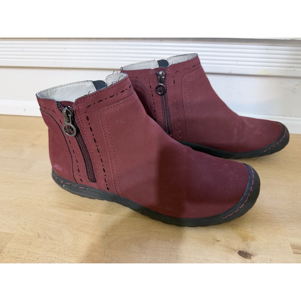 Jbu By Jambu Womens Juno Ankle Boots Red Black Side Zip Memory Foam 8 M - Picture 3 of 8